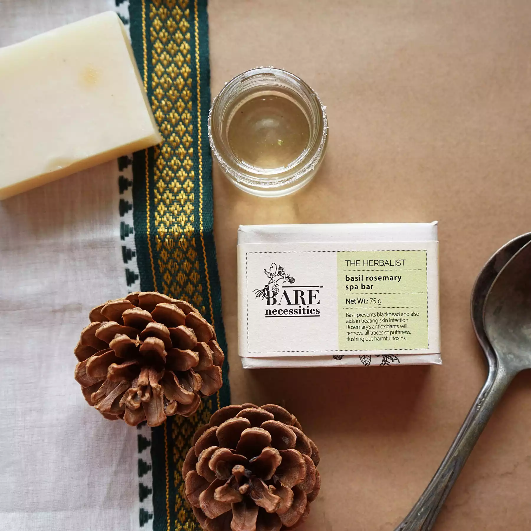 The Herbalist - Natural Basil Rosemary & Neem Handmade Soap Bar - Image 3