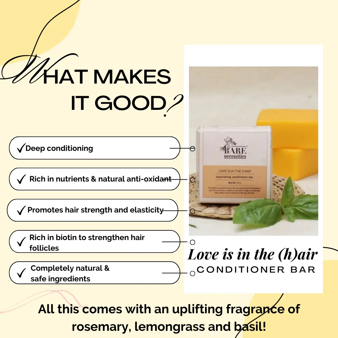 Love is in the (h)air - Natural Conditioner Bar for Dry & Frizzy Hair - Image 4