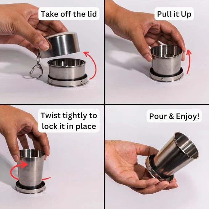 Reusable Swadeshi Tumbler - Collapsible Stainless Steel Travel Cup - Image 7